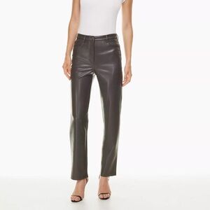 Aritzia Wilfred Melina Faux Leather Pant in Peppercorn Grey Size 4